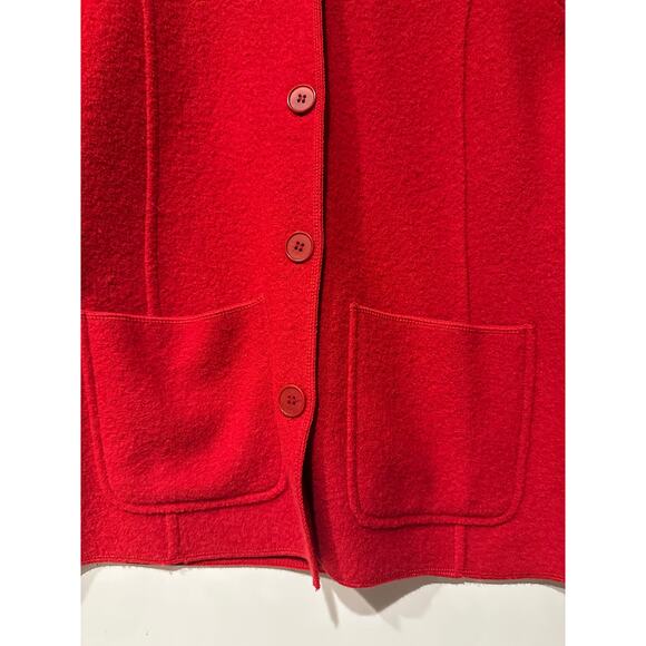 Jones New York Red 100% Merino Wool Full Button Size PP Blazer Jacket Vintage - Picture 2 of 5